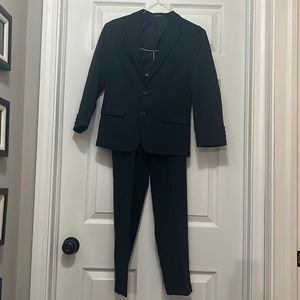 Boys Dark Blue Pinstripe Suit Sz 10